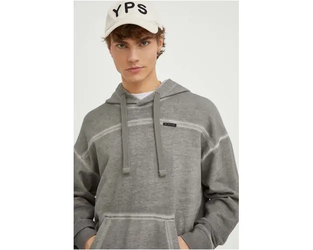 G-Star Raw hanorac de bumbac barbati, culoarea gri, cu gluga, neted