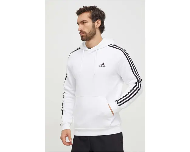 adidas bluza barbati, culoarea alb, cu gluga, cu imprimeu IJ6476