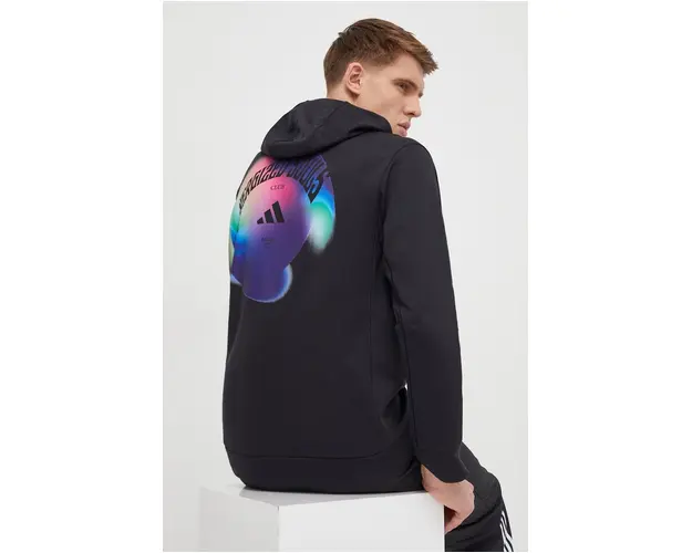 adidas Performance hanorac de antrenament culoarea negru, cu gluga, cu imprimeu IR9527