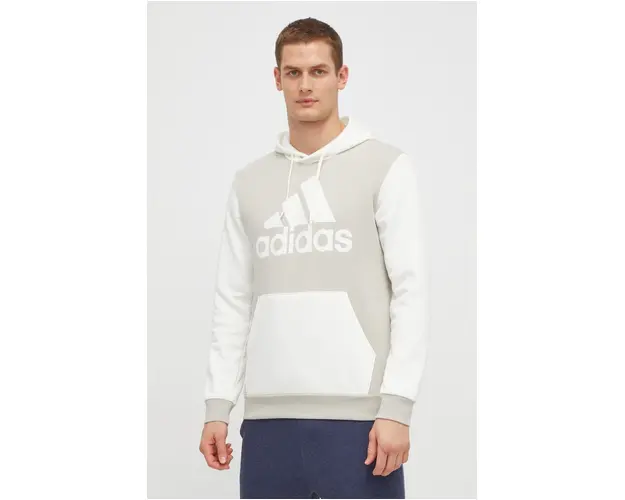 adidas bluza barbati, culoarea bej, cu gluga, cu imprimeu IR9986