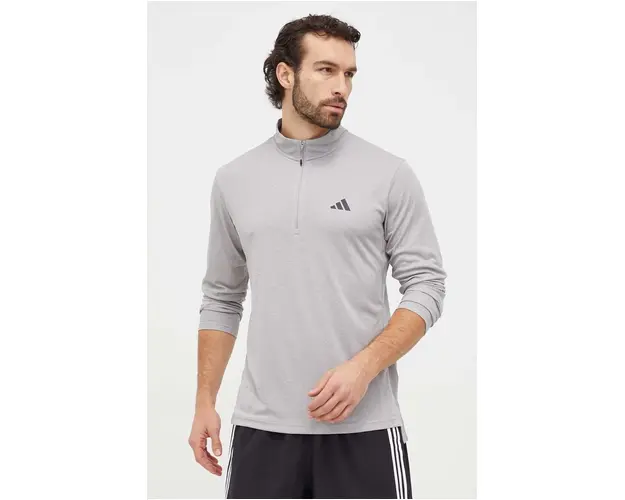 adidas Performance hanorac de antrenament Training Essentials culoarea gri, melanj IT5441