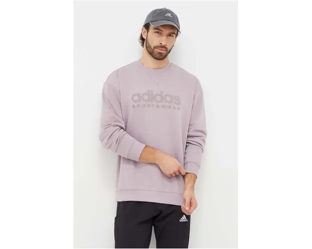 adidas bluza barbati, culoarea violet, cu imprimeu IW1192