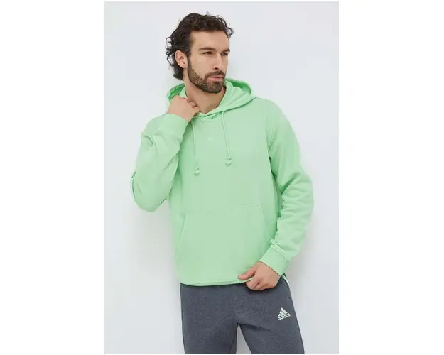 adidas bluza barbati, culoarea verde, cu gluga, uni IX3951