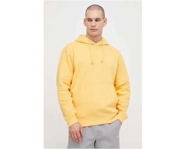 adidas bluza barbati, culoarea galben, cu gluga, uni IX3956