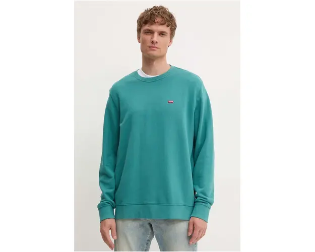 Levi's bluza barbati, culoarea verde, neted