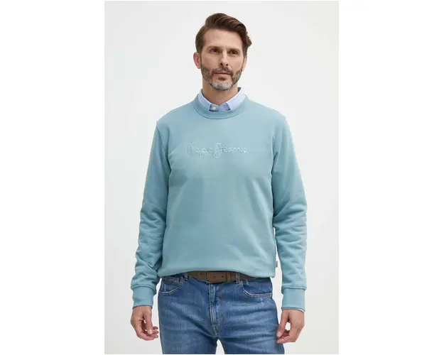 Pepe Jeans hanorac de bumbac Joe Crew barbati, cu imprimeu