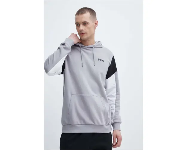 Fila bluza Truden barbati, culoarea gri, cu gluga, modelator, FAM0622