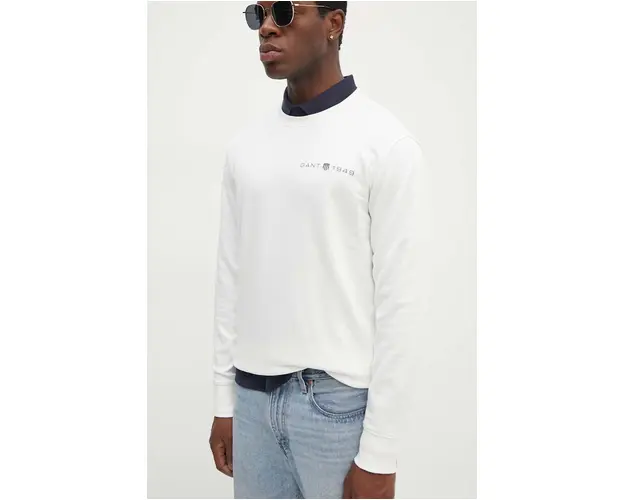 Gant bluza barbati, culoarea albastru marin, neted