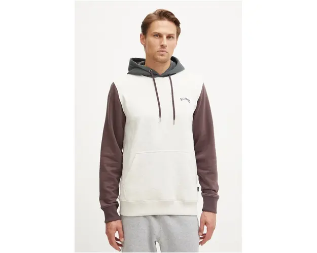 Billabong bluza barbati, culoarea bej, cu gluga, cu imprimeu