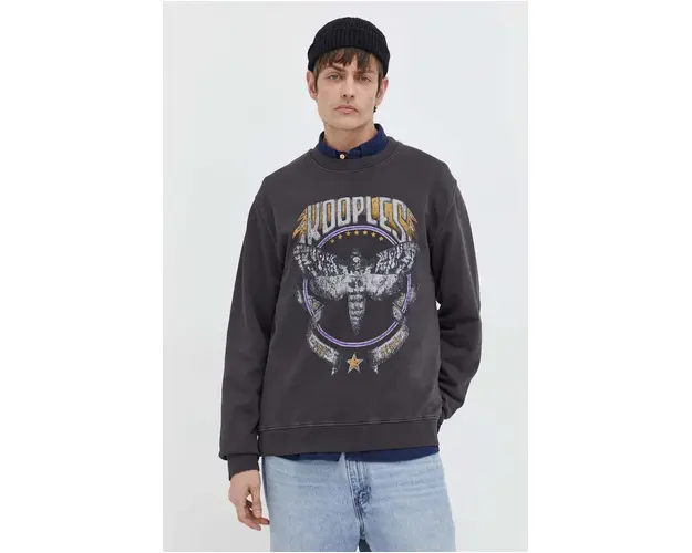 The Kooples hanorac de bumbac barbati, culoarea gri, cu imprimeu