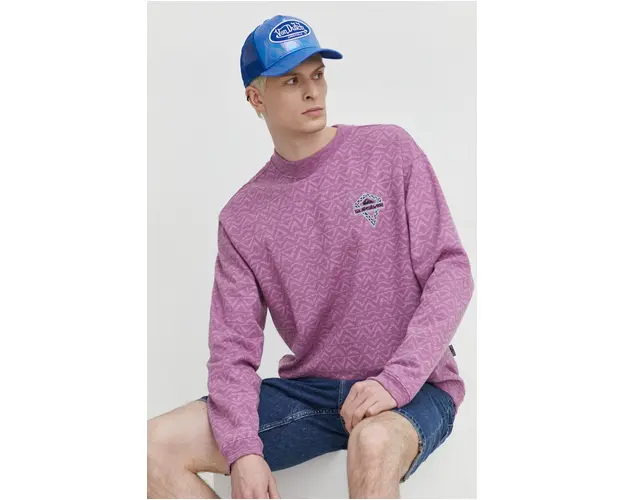 Quiksilver hanorac de bumbac barbati, culoarea roz, modelator