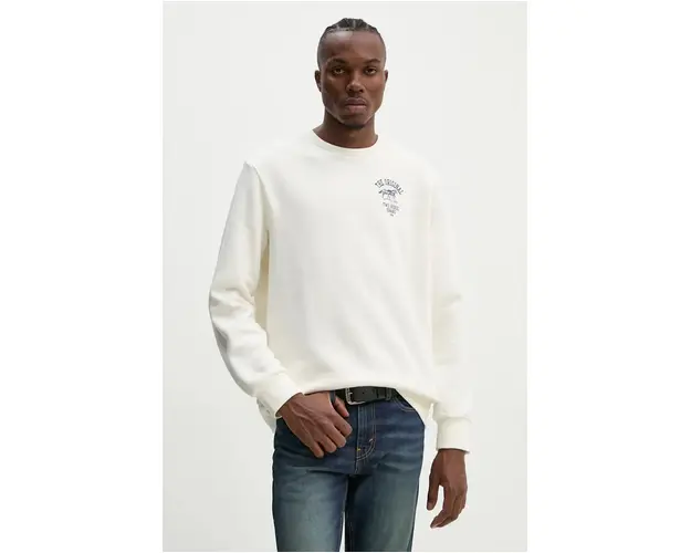 Levi's bluza barbati, culoarea bej, cu imprimeu