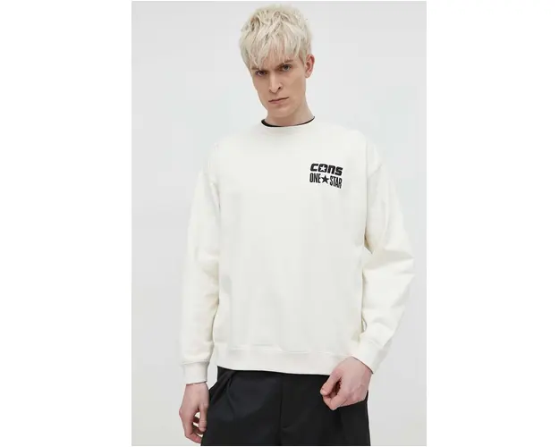 Converse bluza barbati, culoarea bej, cu imprimeu