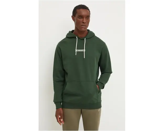 DC bluza barbati, culoarea verde, cu gluga, cu imprimeu, ADYFT03390