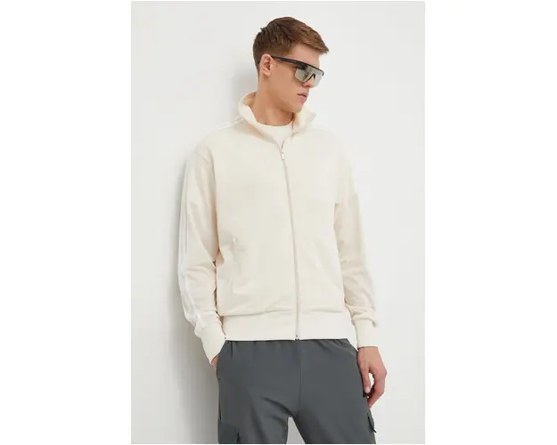 adidas Originals bluza barbati, culoarea bej, cu imprimeu IR9892