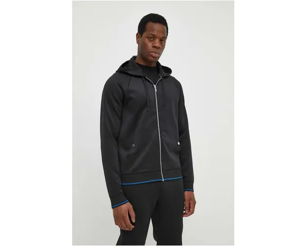 Michael Kors bluza barbati, culoarea negru, cu gluga, neted