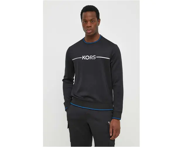 Michael Kors bluza barbati, culoarea negru, cu imprimeu