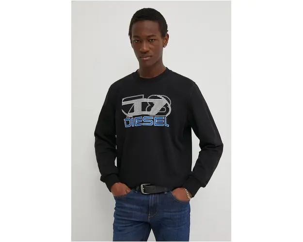 Diesel bluza S-GINN-K43 barbati, culoarea negru, cu imprimeu, A12508.0HAYT