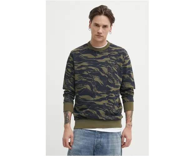 G-Star Raw hanorac de bumbac barbati, culoarea verde, modelator