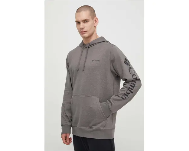 Columbia bluza Trek barbati, culoarea gri, cu gluga, cu imprimeu 1957913