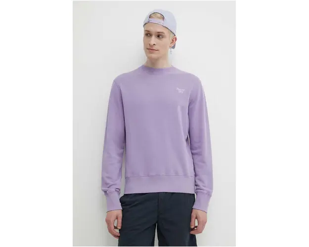 Superdry hanorac de bumbac barbati, culoarea violet, neted