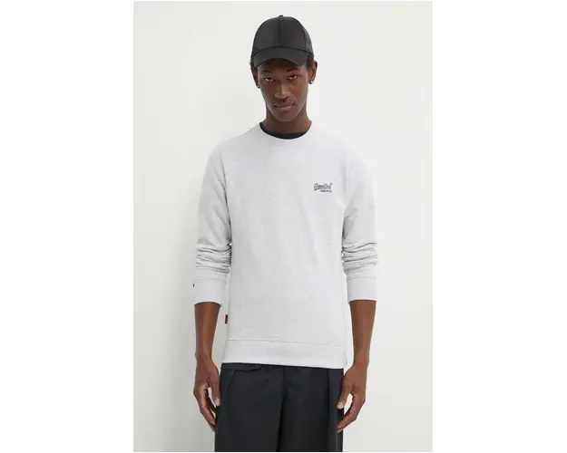 Superdry bluza barbati, culoarea gri, melanj