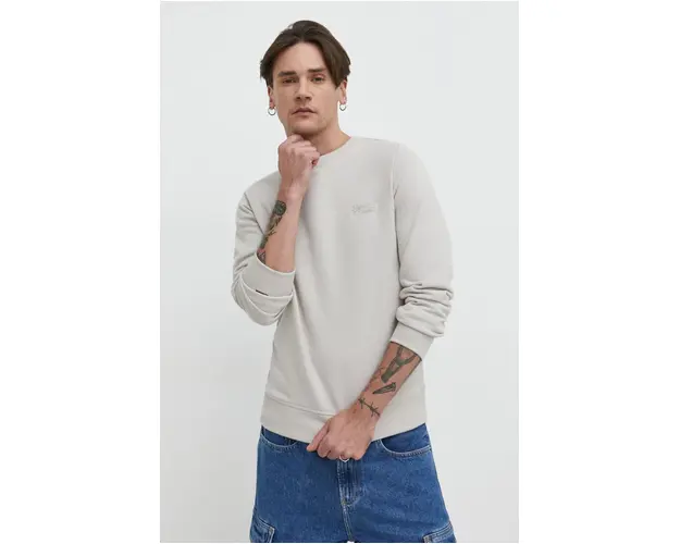 Superdry bluza barbati, culoarea gri, neted