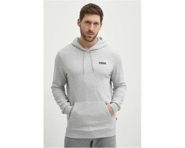 Puma bluza barbati, culoarea gri, cu gluga, imprimeu, 680990