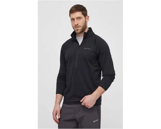 Marmot hanorac Leconte Fleece culoarea negru, neted