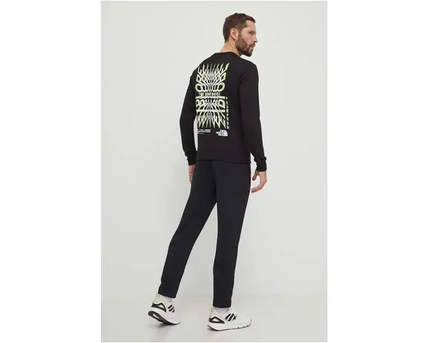 The North Face hanorac de bumbac barbati, culoarea negru, cu imprimeu, NF0A87EBJK31