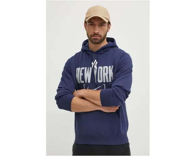 Nike bluza New York Yankees barbati, cu gluga, cu imprimeu