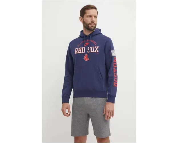 Nike bluza Boston Red Sox barbati, cu gluga, cu imprimeu