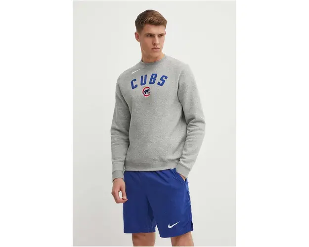 Nike bluza Chicago Cubs barbati, culoarea gri, melanj