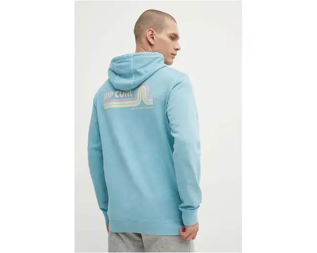 Rip Curl hanorac de bumbac barbati, cu gluga, cu imprimeu