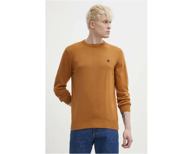 Timberland pulover de bumbac culoarea maro, light, TB0A2BMMP471