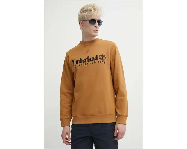 Timberland bluza barbati, culoarea maro, cu imprimeu, TB0A2FEQP471