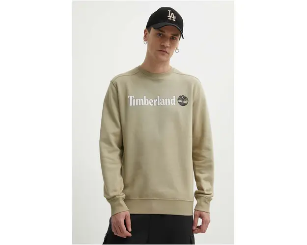 Timberland bluza barbati, culoarea verde, cu imprimeu, TB0A5UJYDH41