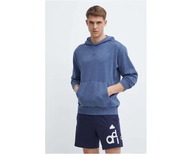 adidas hanorac de bumbac barbati, cu gluga, neted