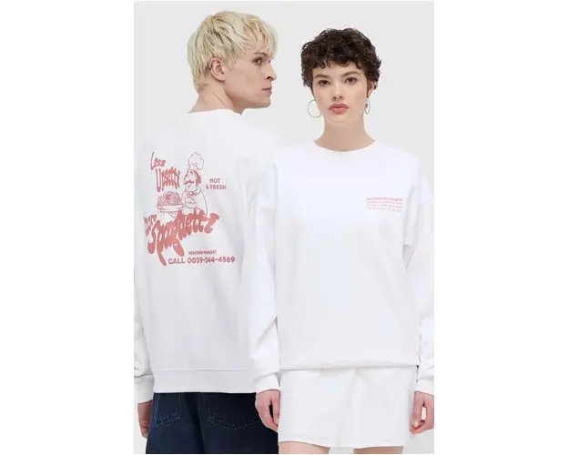 On Vacation bluza Less Upsetti culoarea alb, cu imprimeu, OVC S31