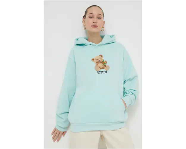 Kaotiko bluza culoarea turcoaz, cu imprimeu