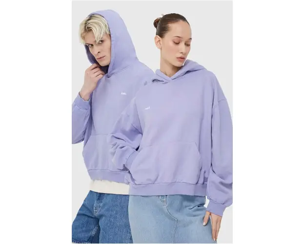 Kaotiko hanorac de bumbac culoarea violet, cu gluga, neted