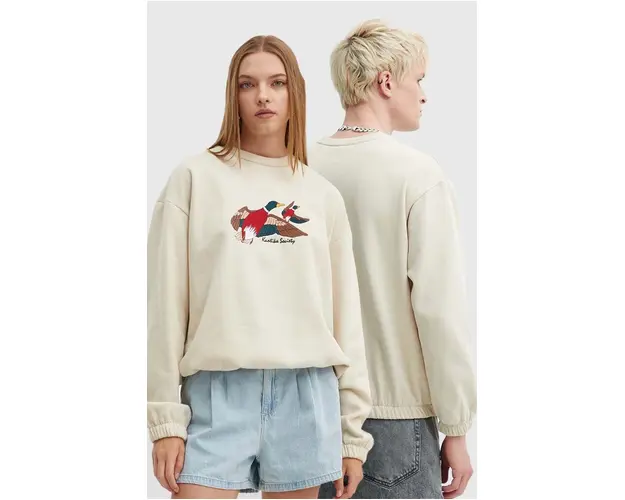 Kaotiko bluza culoarea bej, cu imprimeu, AN008-01-G002