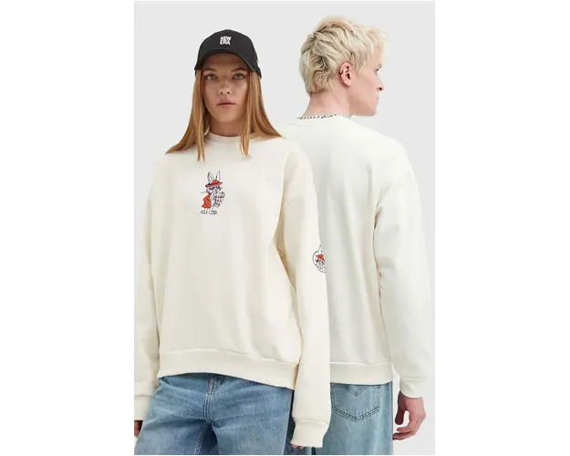 Kaotiko bluza culoarea bej, cu imprimeu, AO029-01-G002