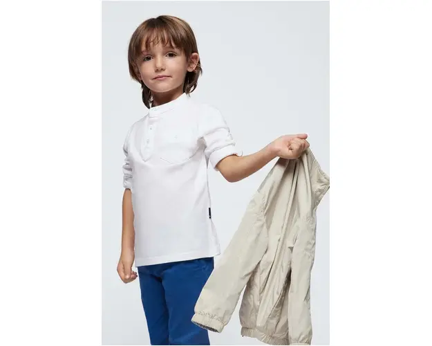 Mayoral longsleeve copii culoarea alb, neted