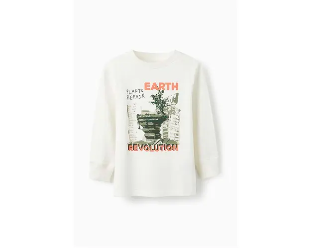 zippy longsleeve copii culoarea bej, cu imprimeu