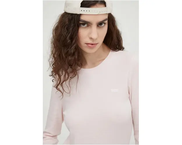 Levi's longsleeve din bumbac culoarea roz