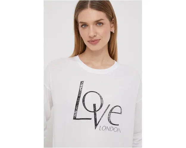 Pepe Jeans longsleeve din bumbac HARLEN culoarea alb