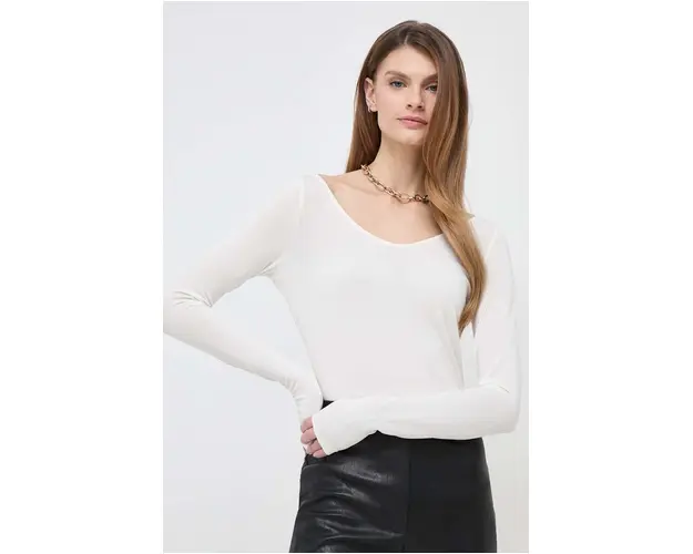 Max Mara Leisure longsleeve femei, culoarea bej 2416940000000