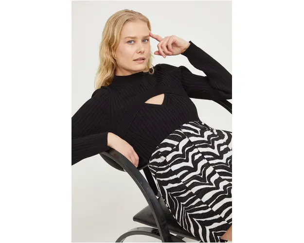 Résumé pulover femei, culoarea negru, light