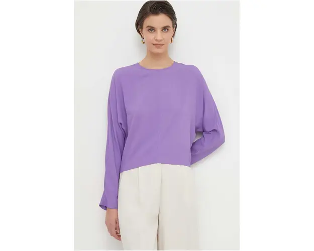 Sisley bluza femei, culoarea violet, neted